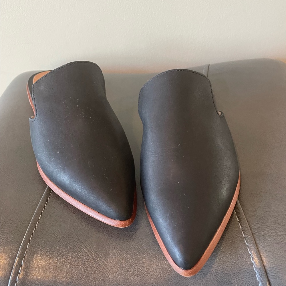 Madewell Black Leather Mules